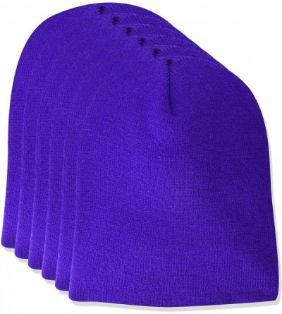 Skullies & Beanies Men's Clm-al-1500-knit Beanie (6 Pk) - Purple - CK18GZ5S6LR $25.80