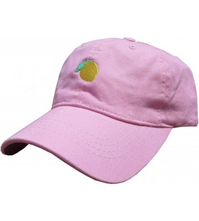 Baseball Caps Lemon Emoji Pink Unstructured Unixex Twill Cotton Low Profile Dad Hat Cap - C912H0HLVOB $42.20