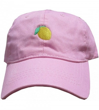 Baseball Caps Lemon Emoji Pink Unstructured Unixex Twill Cotton Low Profile Dad Hat Cap - C912H0HLVOB $26.59