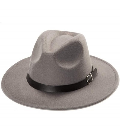Fedoras Belt Fedora Hats for Women - Men Straw or Felt Hat Wide Brim Hat Women Sun Hat - C9192ZIRACQ $31.79