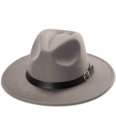 Fedoras Belt Fedora Hats for Women - Men Straw or Felt Hat Wide Brim Hat Women Sun Hat - C9192ZIRACQ $13.31