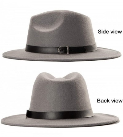 Fedoras Belt Fedora Hats for Women - Men Straw or Felt Hat Wide Brim Hat Women Sun Hat - C9192ZIRACQ $13.31