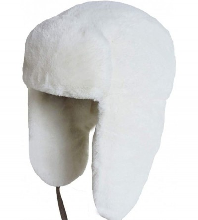 Skullies & Beanies Women Faux Fur Snow Trapper Hat with Ear Flap for Skiing Head - White - CL18K3D207Y $19.33