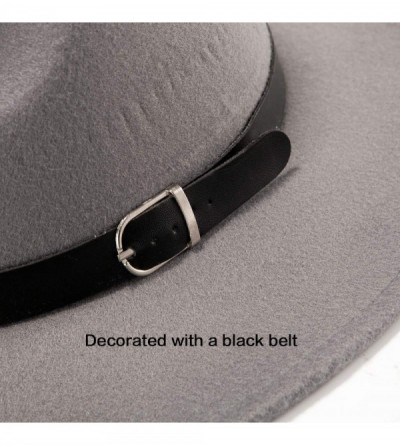 Fedoras Belt Fedora Hats for Women - Men Straw or Felt Hat Wide Brim Hat Women Sun Hat - C9192ZIRACQ $13.31