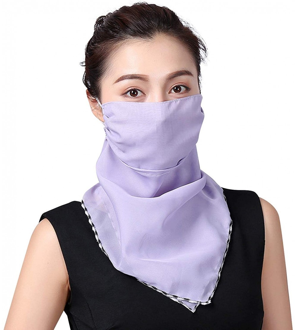 Balaclavas Women Multifunctional Bandana Chiffon Headband Scarf Balaclava Sun UV Protection - Pp - CC198SC3KML $7.98