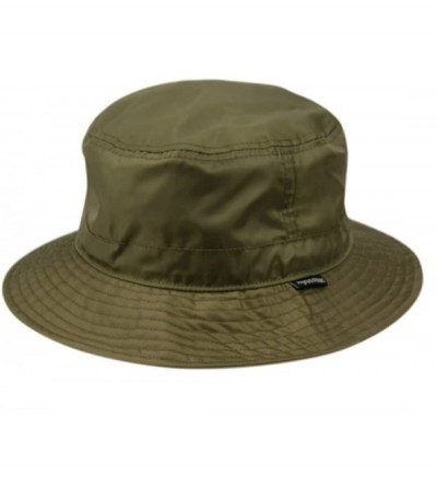 Rain Hats Foldable Water Repellent Rain Hat w/Adjustable Drawstring- Bucket Cap - Solid Olive - CY18DZDIQS5 $27.71