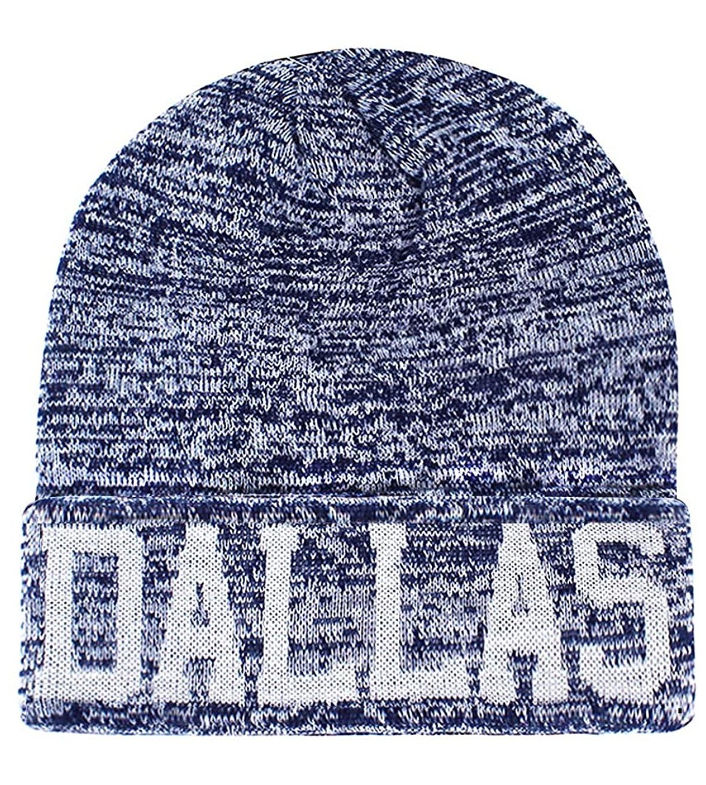 Skullies & Beanies Classic Cuff Beanie Hat Ultra Soft Blending Football Winter Skully Hat Knit Toque Cap - Sf200 Dallas - C31...