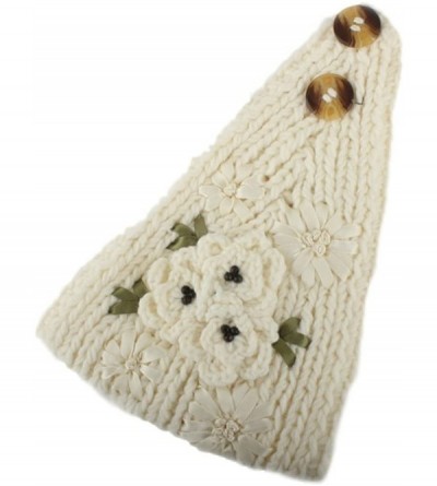 Headbands Women's Crochet Knitted Winter Headband with 3D Faux Pearl Flowers 1 - White - CD1878RC5Z0 $12.87
