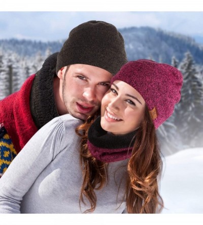 Skullies & Beanies Winter Beanie Hat Scarf Touch Screen Gloves- 3-Piece Winter Warm Clothing Set - Dark Grey - C118AI7ILH9 $1...