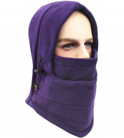 Balaclavas Balaclava Windproof Ski Face Mask Warm Fleece Ear-Flap Winter Hats Hoodie MK9 - Purple - C618LDQ838M $10.88