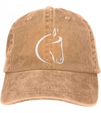 Baseball Caps Womens Denim Hat White Horse Lovers Baseball Caps Adjustable - Natural - CN196YY8M22 $15.83