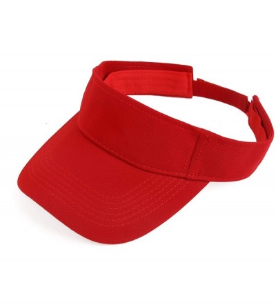 Visors Plain Men Women Sport Headband Sun Visor Adjustable Athletic Sportswear Runing Outdoor Hat Cap - Red - C218QMSTRQ8 $17.49
