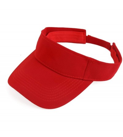 Visors Plain Men Women Sport Headband Sun Visor Adjustable Athletic Sportswear Runing Outdoor Hat Cap - Red - C218QMSTRQ8 $11.26