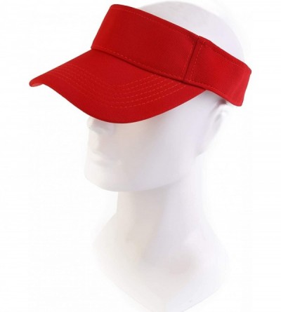 Visors Plain Men Women Sport Headband Sun Visor Adjustable Athletic Sportswear Runing Outdoor Hat Cap - Red - C218QMSTRQ8 $11.26