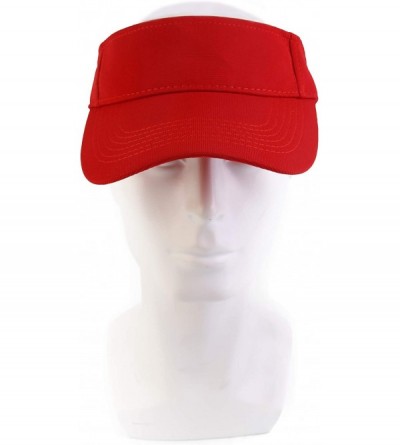 Visors Plain Men Women Sport Headband Sun Visor Adjustable Athletic Sportswear Runing Outdoor Hat Cap - Red - C218QMSTRQ8 $11.26