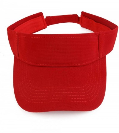 Visors Plain Men Women Sport Headband Sun Visor Adjustable Athletic Sportswear Runing Outdoor Hat Cap - Red - C218QMSTRQ8 $11.26