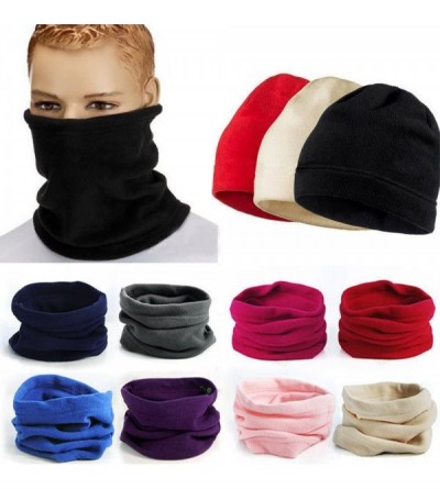 Skullies & Beanies 3 in 1 Men Women Unisex Polar Fleece Hat Neck Warmer Face Mask Cap Warm Winter Bonnet Beanie Collars Scarf...