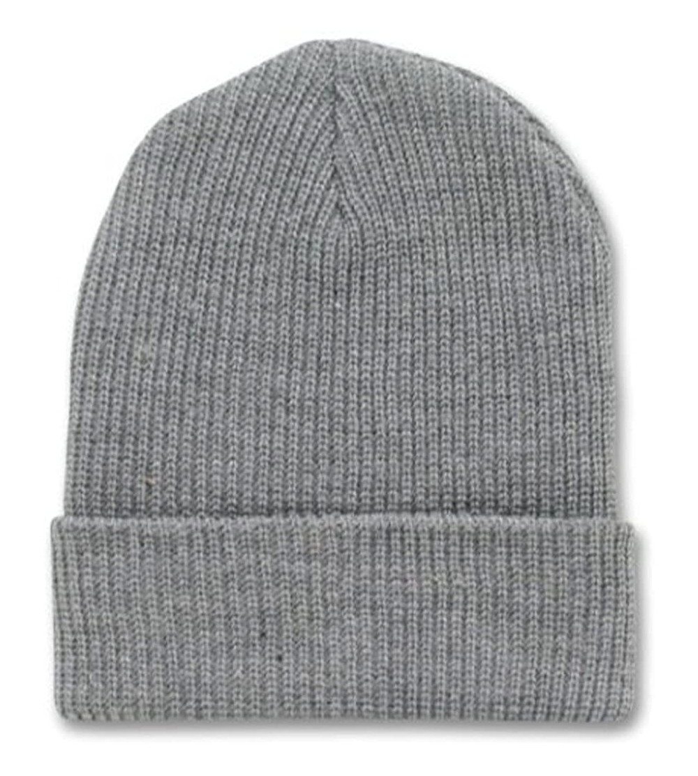 Skullies & Beanies 12 Inch Long Knit Watch Cap Beanie - Heather Grey - CY119R1M66B $20.02