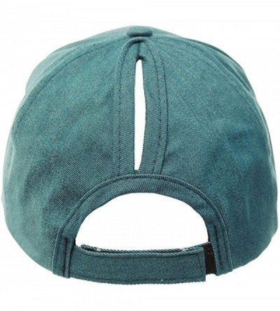 Bucket Hats Messy Buns Damaged Denim Fabric with Ponytail Baseball Cap for Women Men (Light Blue Cowboy) - CF18ECOQMUK $10.03