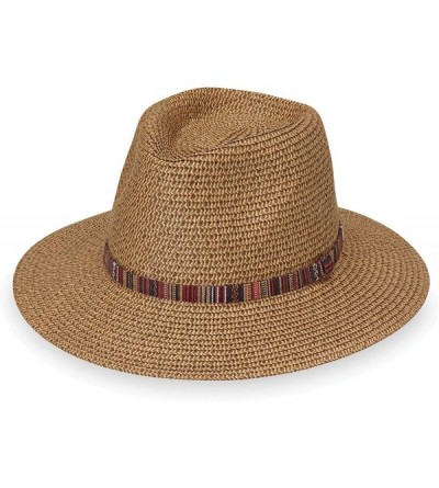 Fedoras Women's Petite Sedona Fedora - UPF 50+- Aztec Flair- Designed in Australia - Camel - CJ192OXWIO8 $44.47