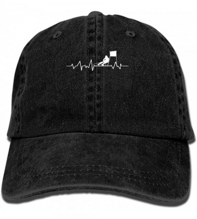 Cowboy Hats Rino Mode Vintage Adjustable Jean Cap Gym Caps for Adult - Skiing Heartbeat5 - CX18RXOMRKA $29.67