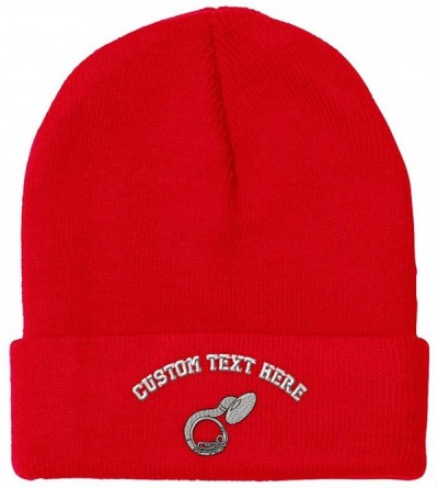 Skullies & Beanies Custom Beanie for Men & Women Sousaphone Music A Embroidery Skull Cap Hat - Red - C118ZS3H2AX $17.65