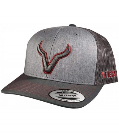 Baseball Caps Icon Mesh Adjustable Snapback - Red Stitching/Heather Grey/Dark Grey Mesh) - C81984DGH9S $33.00