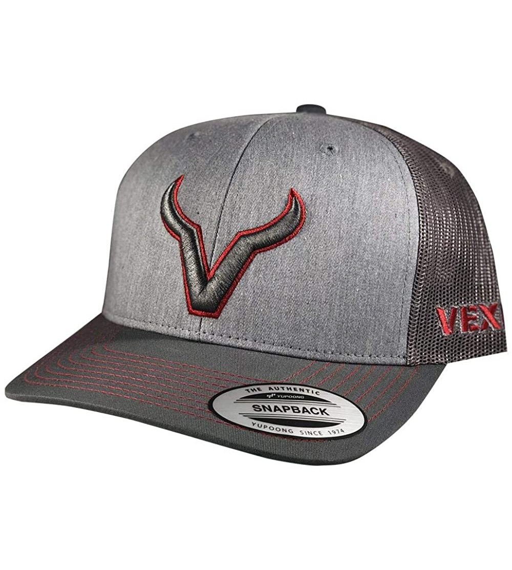 Baseball Caps Icon Mesh Adjustable Snapback - Red Stitching/Heather Grey/Dark Grey Mesh) - C81984DGH9S $33.00