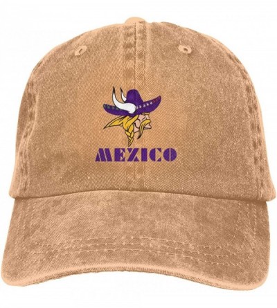 Baseball Caps Minnesota Vikings Baseball Cap Denim Cotton Classic Adjustable Hat-Gray - Natural - C218Z99EWTK $26.09