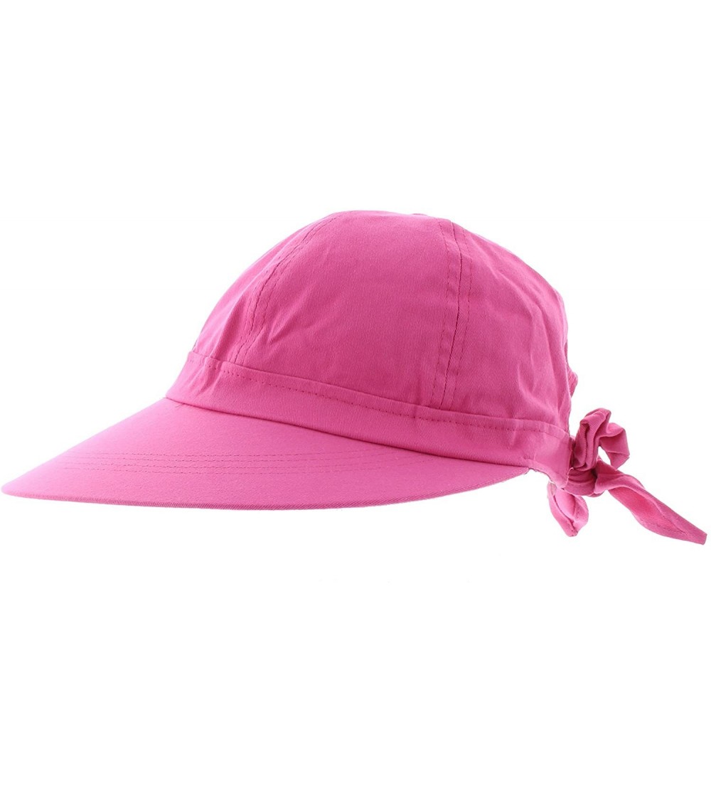 Visors Women's Classic Quintessential Sun Wide Visor Golf Hat - Hot Pink - CF182S2384A $12.72