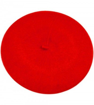 Berets Solid Color French Wool Beret - Red - CC12J4T2DW7 $9.15