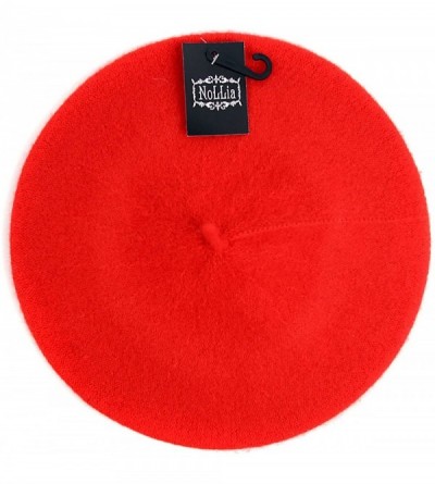 Berets Solid Color French Wool Beret - Red - CC12J4T2DW7 $9.15