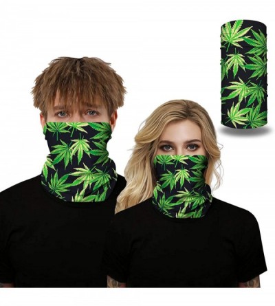 Balaclavas Men Women Face Bandana Dust Mask Balaclava Neck Gaiter Wrap Cool Printed (Multi-Function) - Leaf Green - CN197SW7U...