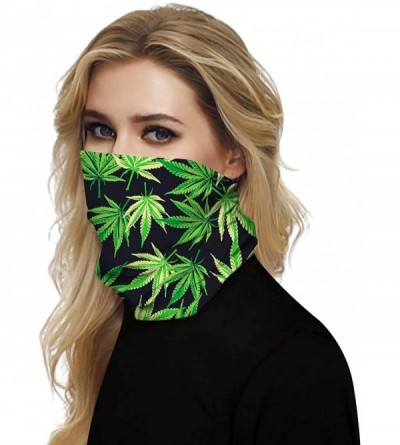 Balaclavas Men Women Face Bandana Dust Mask Balaclava Neck Gaiter Wrap Cool Printed (Multi-Function) - Leaf Green - CN197SW7U...