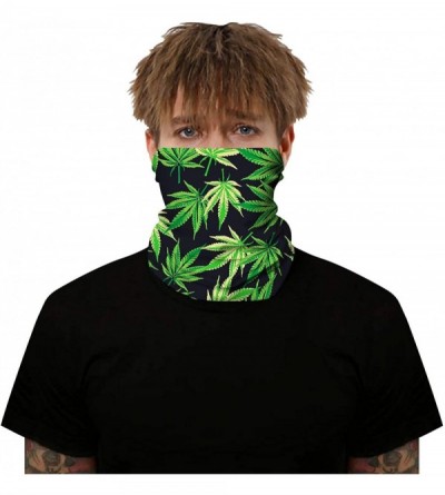 Balaclavas Men Women Face Bandana Dust Mask Balaclava Neck Gaiter Wrap Cool Printed (Multi-Function) - Leaf Green - CN197SW7U...