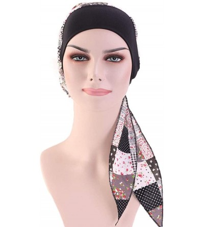 Skullies & Beanies Vintage Elastic Cotton Turbans Multifunction - Black001 - C91980LI65Z $12.17