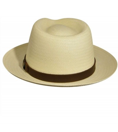 Fedoras Men's Soho Stroller Hat with Lear Band - Natural - CF127F3WY7N $43.07