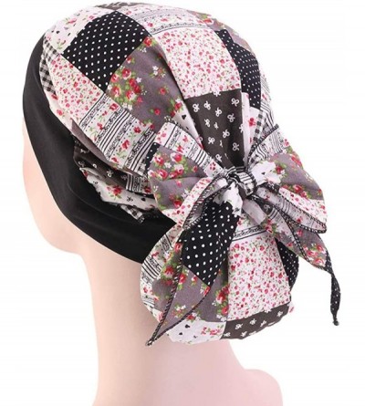 Skullies & Beanies Vintage Elastic Cotton Turbans Multifunction - Black001 - C91980LI65Z $12.17