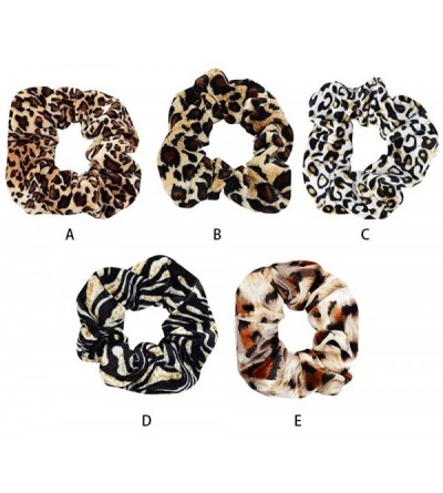 Headbands Accessories Women Headband Elastic Leopard Ponytail Scrunchie 5 in 1 Headwrap Hair Band - D - CY18LHCNSWD $12.03