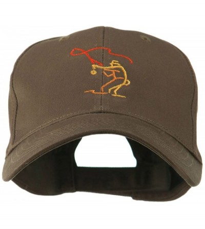 Baseball Caps Fly Fishing Man Outline Embroidered Cap - Brown - CF11GI71IP7 $20.75