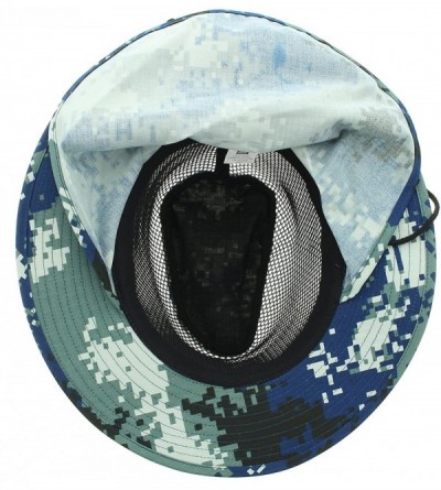 Sun Hats Wide Brim Bora Booney Outdoor Safari Summer Hat w/Neck Flap & Sun Protection - Digital Camo Blue - Mesh - CS184MTGA8...