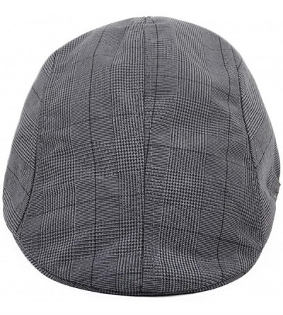 Newsboy Caps Men's Spring & Summer Newsboy Caps for Men - Ivy Caps for Men - Grey Plaid - CL18DW39728 $12.27