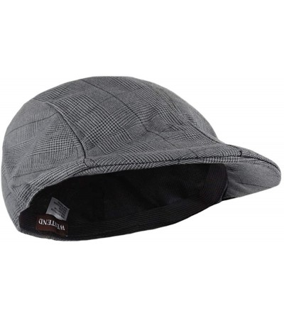 Newsboy Caps Men's Spring & Summer Newsboy Caps for Men - Ivy Caps for Men - Grey Plaid - CL18DW39728 $12.27