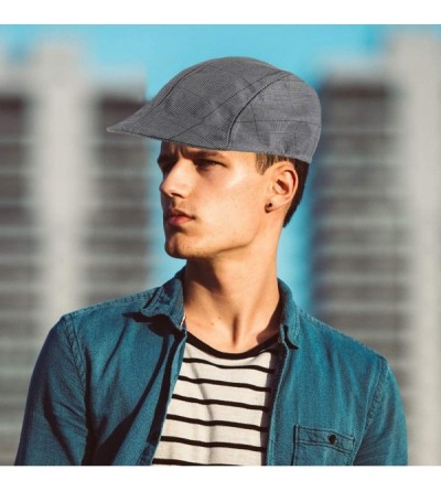 Newsboy Caps Men's Spring & Summer Newsboy Caps for Men - Ivy Caps for Men - Grey Plaid - CL18DW39728 $12.27