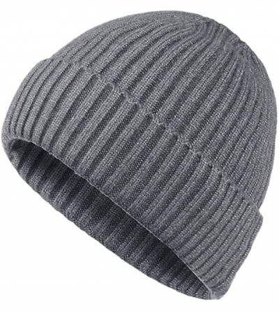Skullies & Beanies Winter Hats for Men Wool Knit Slouchy Beanie Hats Warm Baggy Skull Cap - Style01 Gray - C9184ROC69X $7.95