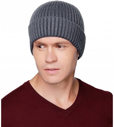 Skullies & Beanies Winter Hats for Men Wool Knit Slouchy Beanie Hats Warm Baggy Skull Cap - Style01 Gray - C9184ROC69X $7.95