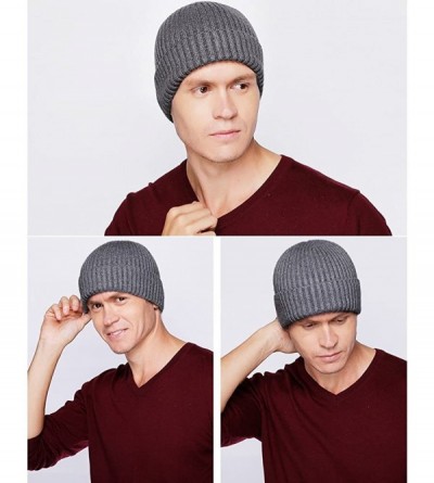 Skullies & Beanies Winter Hats for Men Wool Knit Slouchy Beanie Hats Warm Baggy Skull Cap - Style01 Gray - C9184ROC69X $7.95