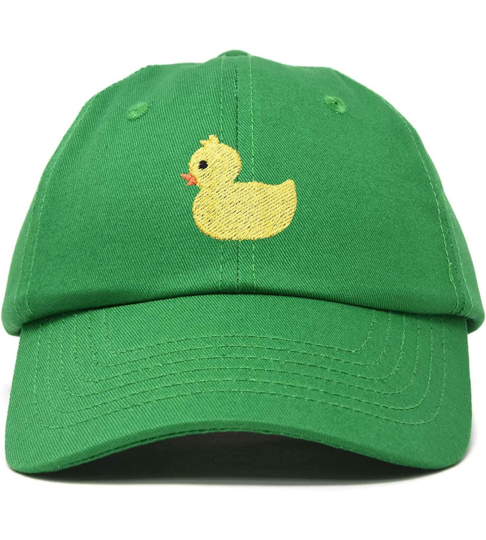 Baseball Caps Cute Ducky Soft Baseball Cap Dad Hat - Kelly Green - CZ18LZ7YNG3 $13.12