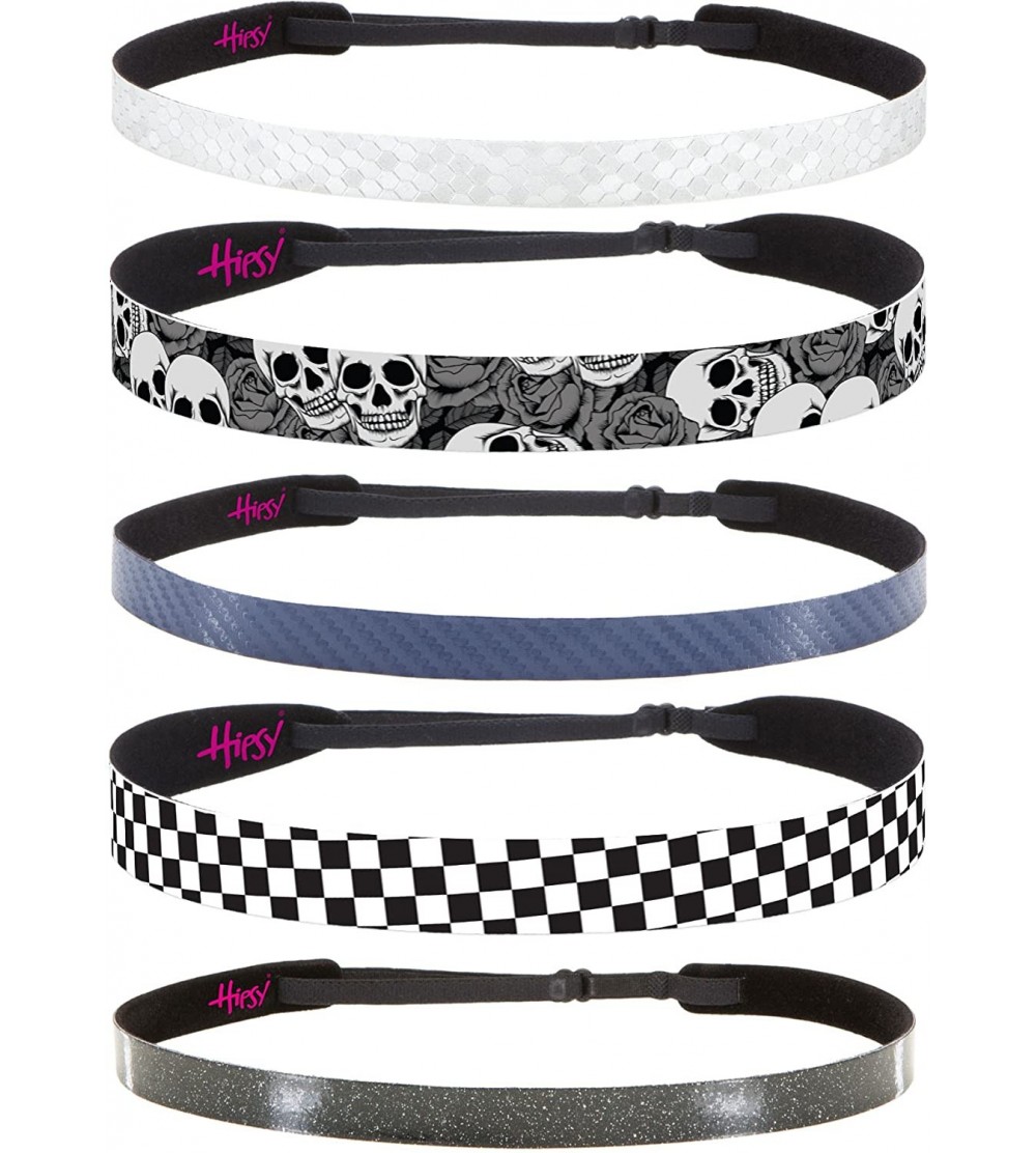 Headbands Women's Adjustable NO SLIP Checkerboard Wide Fashion Headband Multi Gift Packs - Wide Black Multi 5pk - C912EUKGAWN...