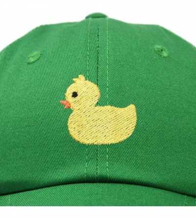 Baseball Caps Cute Ducky Soft Baseball Cap Dad Hat - Kelly Green - CZ18LZ7YNG3 $13.12